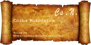 Csiba Nikoletta névjegykártya