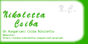 nikoletta csiba business card